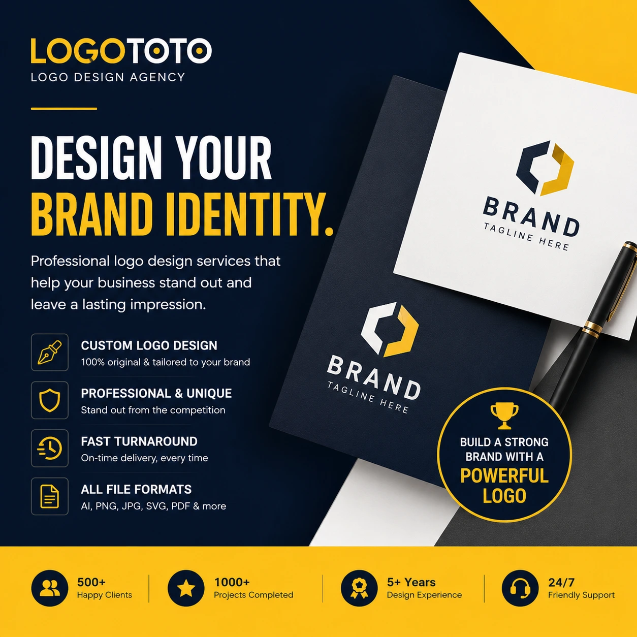 LOGOTOTO logo design agency promotional banner